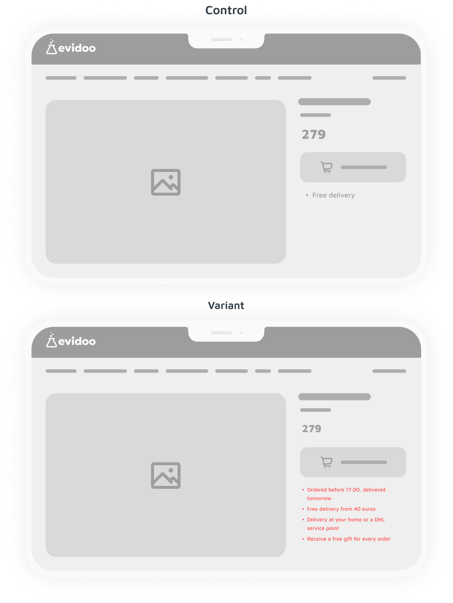 Evidoo control vs variant